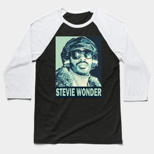 Stevie Wonder || Pop Art Poster 70s Baseball T-Shirt